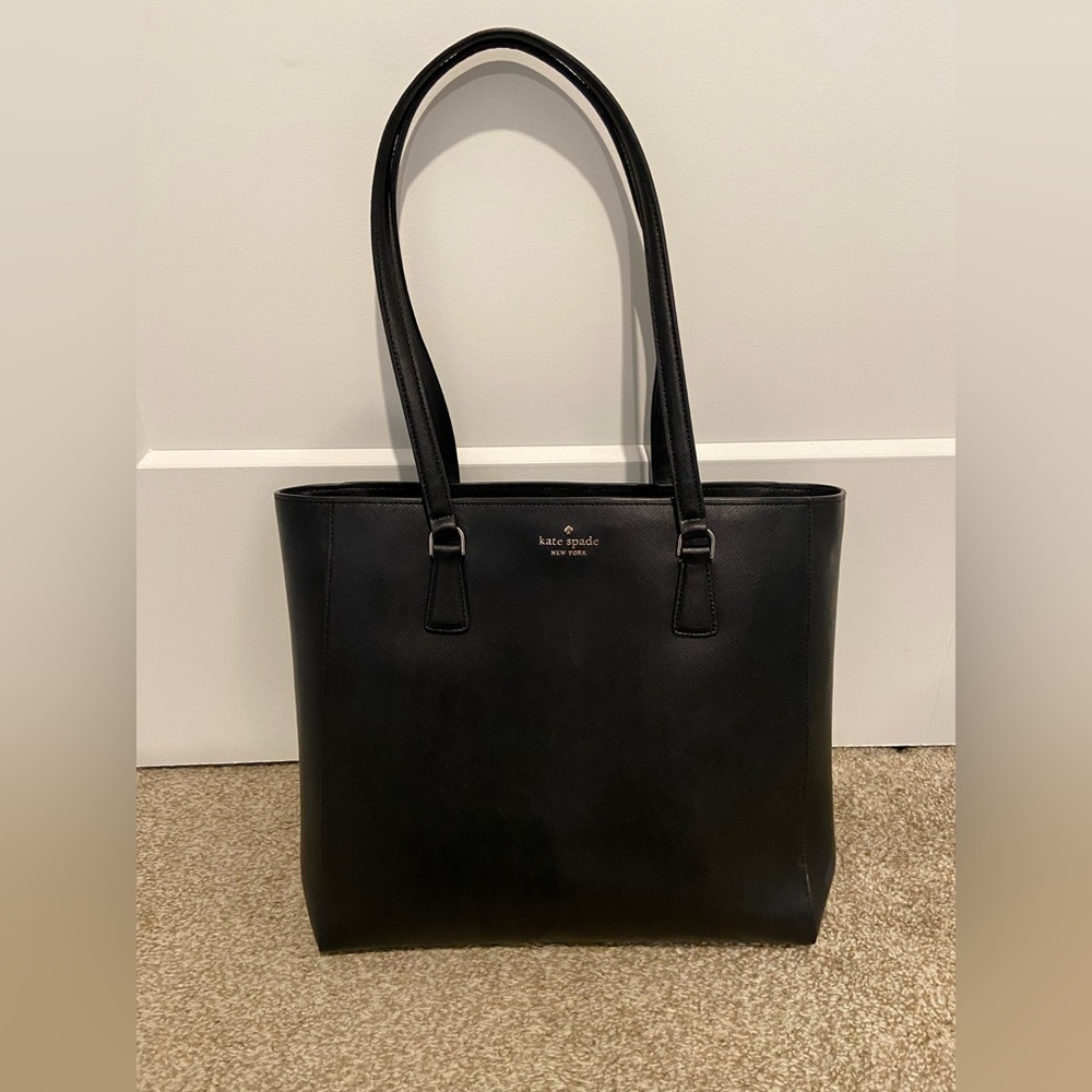 Kate Spade Perry Leather Laptop Tote, Black Gem